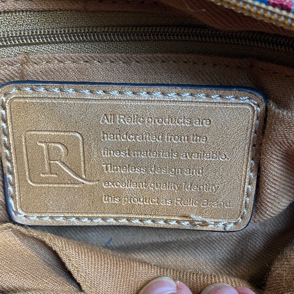 Relic Multicolor Striped Shoulder Bag with Tan Straps - Picture 2 of 7